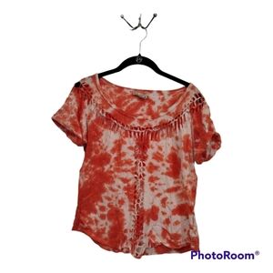 Ralph Lauren Orange and white‎ tie dye top